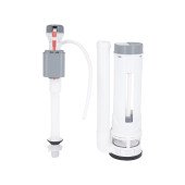 Qtap HY4(Kolibri) комплект арматури для бачка унітаза-моноблок з подвійною круглою кнопкою змиву та клапаном нижньої подачі води, 3/6L CHR