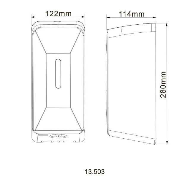 Дозатор сенсорний для антисептика/рідкого мила HOTEC 13.503 ABS White,1000мл,(DC 4*1.5V-тип C-LR14)