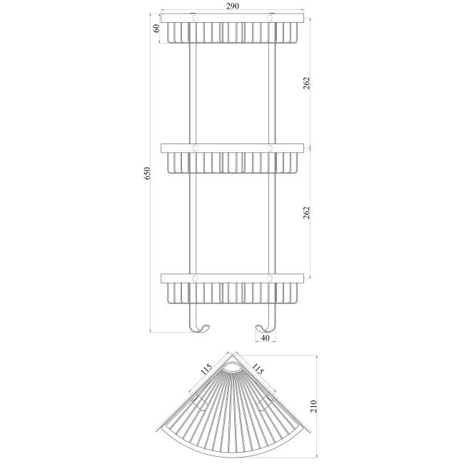 Поличка кутова TOPAZ 4115-3 Поличка кутова TOPAZ 4115-3