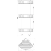 Поличка потрійна кутова TOPAZ 4134