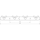 Планка з гачками Globus Lux BS8435-4 чорна матова SUS304