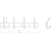 Планка з гачками Globus Lux SQ 9435-4 SUS304