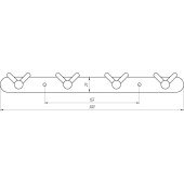 Планка з  гачками Globus Lux SS8435-4  SUS304