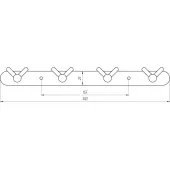 Планка з  гачками Globus Lux SS8435-4  SUS304