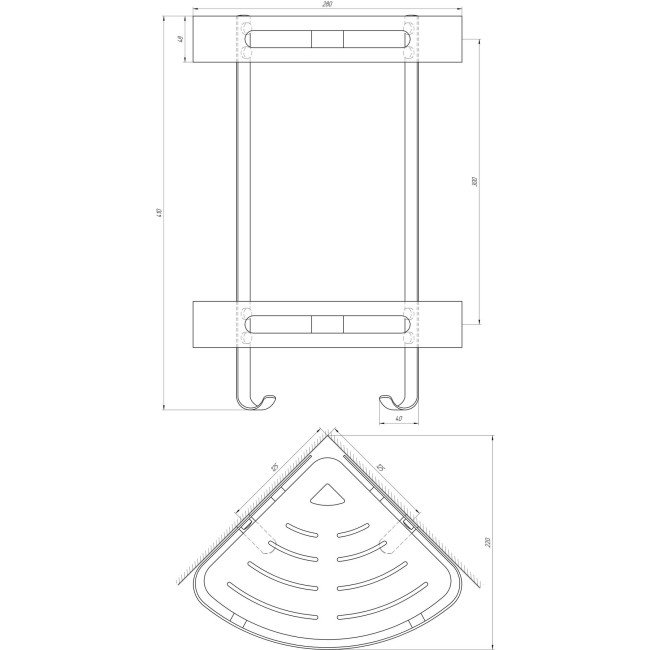 Полка подвійна кутова Globus Lux BQ9422 Полка подвійна кутова Globus Lux BQ9422