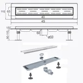 Трап лінійний душовий TILLO TM009-40 40см