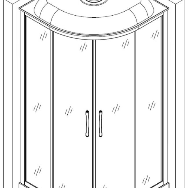 Душовий бокс півкруглий BARYCZ L90GBS (L90B) BRAVO (4уп.)