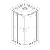Душовий бокс півкруглий WISLOK L90FFS (L90F) BRAVO (3уп.)
