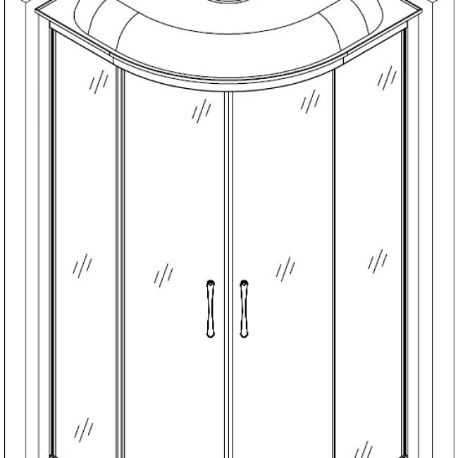 Душовий бокс півкруглий WISLOK L90FFS (L90F) BRAVO (3уп.)