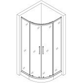Душова кабіна півкругла DRAWA L90TB (L90BT) BRAVO (2уп.)