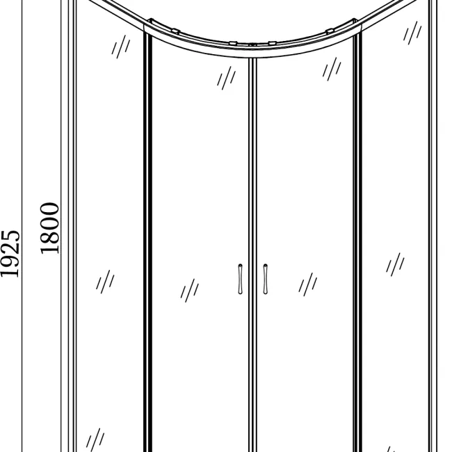 Душова кабіна півкругла DRAWA L90TB (L90BT) BRAVO (2уп.)