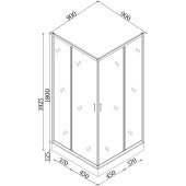 Душова кабіна квадратна NER L90TB.Mosaic (L90B.Mosaic) BRAVO (2уп.)