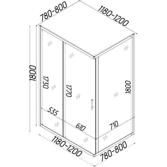 Душова кабіна прямокутна без піддона NISA N120TC (N120T) BRAVO (1уп.) Душова кабіна прямокутна без піддона NISA N120TC (N120T) BRAVO (1уп.)