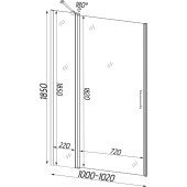 Душові двері PASLENKA 100TC (100T) BRAVO (1уп.)