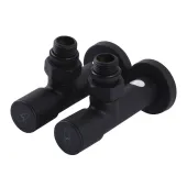 Набір Кран вентильний кутовий з американкою SOLOMON LUX 1/2″  7777  (2шт.) BLACK   (1уп)