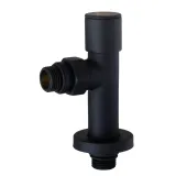 Набір Кран вентильний кутовий з американкою SOLOMON LUX 1/2″  7777  (2шт.) BLACK   (1уп)