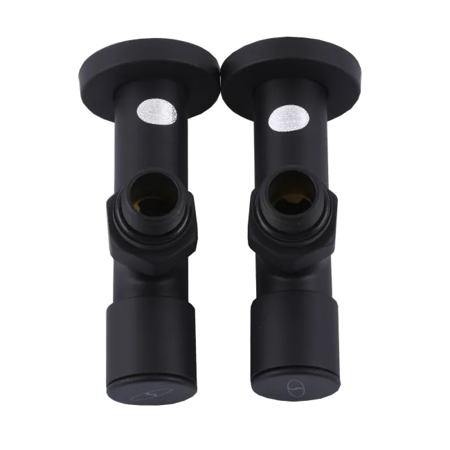 Набір Кран вентильний кутовий з американкою SOLOMON LUX 1/2″  7777  (2шт.) BLACK   (1уп)