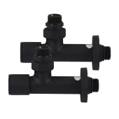 Набір Кран вентильний кутовий з американкою SOLOMON LUX 1/2″  7777  (2шт.) BLACK   (1уп)