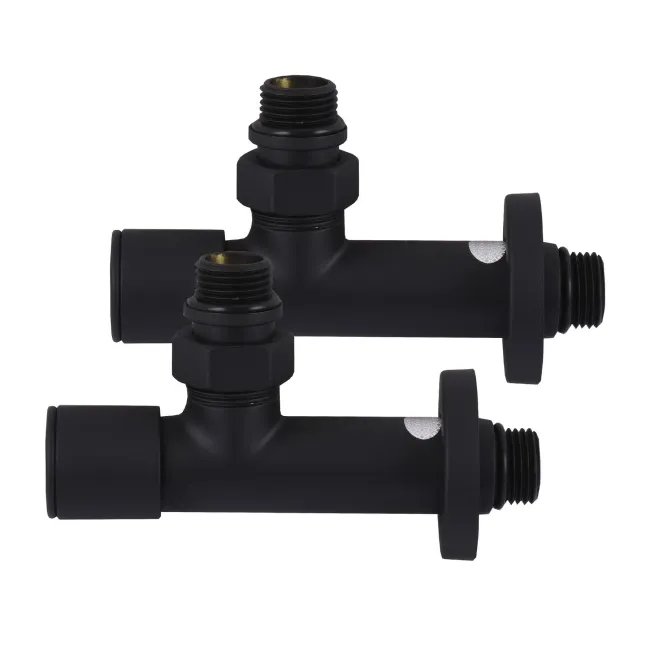 Набір Кран вентильний кутовий з американкою SOLOMON LUX 1/2″  7777  (2шт.) BLACK   (1уп)