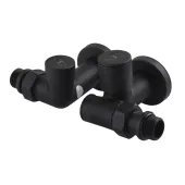 Набір Кран вентильний кутовий з американкою SOLOMON LUX 1/2″  7777  TEN (2шт.) BLACK  (1уп)