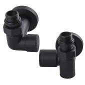 Набір Кран вентильний кутовий з американкою SOLOMON LUX 1/2″  7777  TEN (2шт.) BLACK  (1уп)