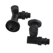 Набір Кран вентильний кутовий з американкою SOLOMON LUX 1/2″  7777  TEN (2шт.) BLACK  (1уп)