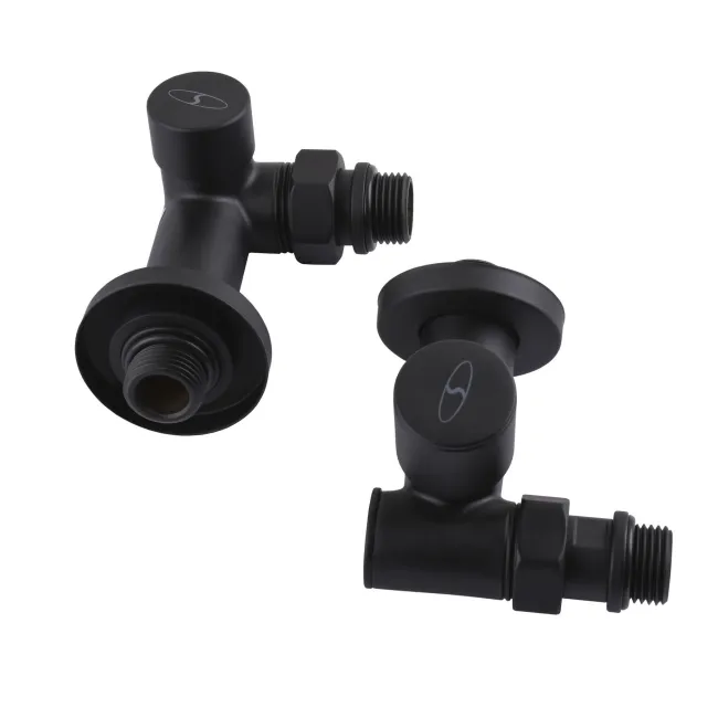Набір Кран вентильний кутовий з американкою SOLOMON LUX 1/2″  7777  TEN (2шт.) BLACK  (1уп)