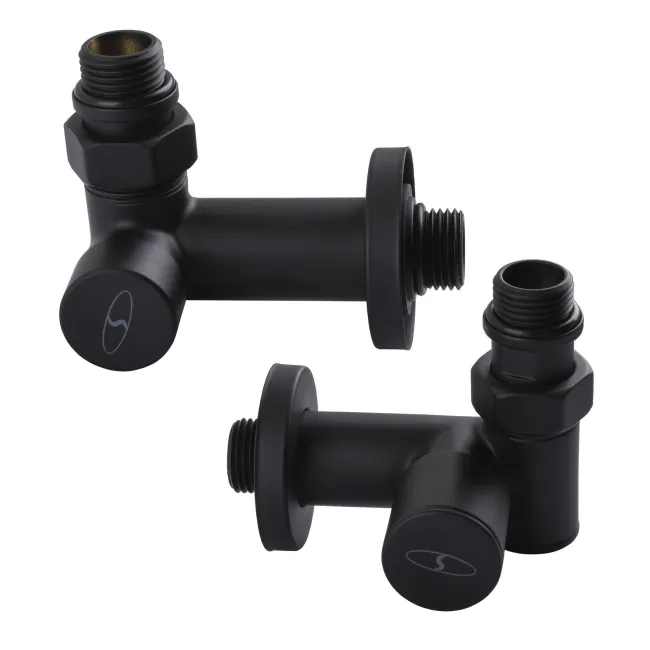 Набір Кран вентильний кутовий з американкою SOLOMON LUX 1/2″  7777  TEN (2шт.) BLACK  (1уп)