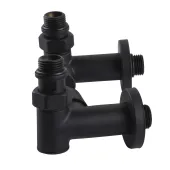 Набір Кран вентильний кутовий з американкою SOLOMON LUX 1/2″  7777  TEN (2шт.) BLACK  (1уп)