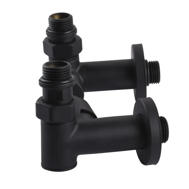 Набір Кран вентильний кутовий з американкою SOLOMON LUX 1/2″  7777  TEN (2шт.) BLACK  (1уп)