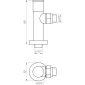 Кран вентильний кутовий з американкою SOLOMON LUX 1/2″ CHROM 7777 (2шт. КОМПЛЕК )   (1уп)
