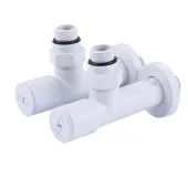 Набір Кран вентильний кутовий з американкою SOLOMON LUX 1/2″ WHITE 7777 (1уп.)