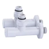Набір Кран вентильний кутовий з американкою SOLOMON LUX 1/2″ WHITE 7777 (1уп.)