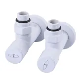 Набір Кран вентильний кутовий з американкою SOLOMON LUX 1/2″ WHITE 7777 (1уп.)