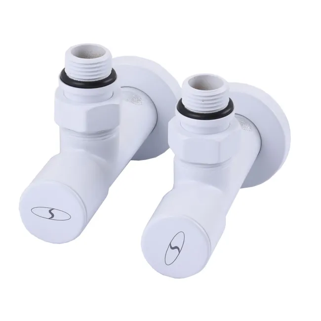 Набір Кран вентильний кутовий з американкою SOLOMON LUX 1/2″ WHITE 7777 (1уп.)