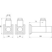 Набір Кран напівобертовий кутовий з американкою SOLOMON LUX 1/2″ CUBE CHROM 8888 (1уп.)