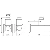 Набір Кран напівобертовий кутовий з американкою SOLOMON LUX 1/2″ CUBE CHROM 8888 (1уп.)