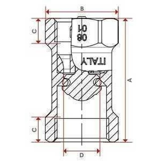 Клапан зворотнього ходу води ITAP 1/2″ BLOCK 101
