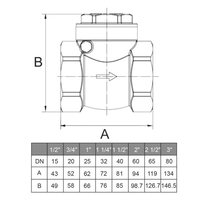 Клапан зворотнього ходу води ITAP ROMA 3″ хлопушка 130 Клапан зворотнього ходу води ITAP ROMA 3″ хлопушка 130
