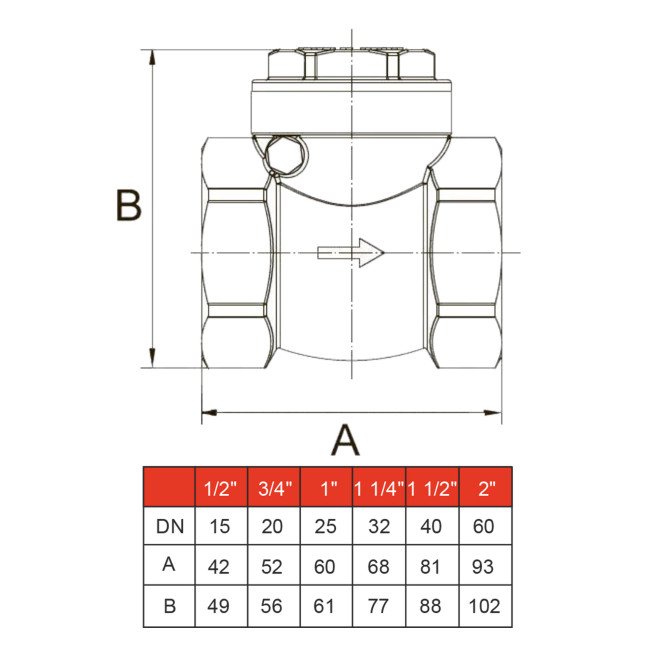 Клапан зворотного ходу води SOLOMON 1/2″ хлопавка 130