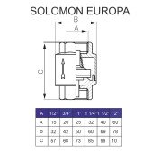 Клапан зворотного ходу води SOLOMON  3/4 ″ EUROPA  6026 лат. шток