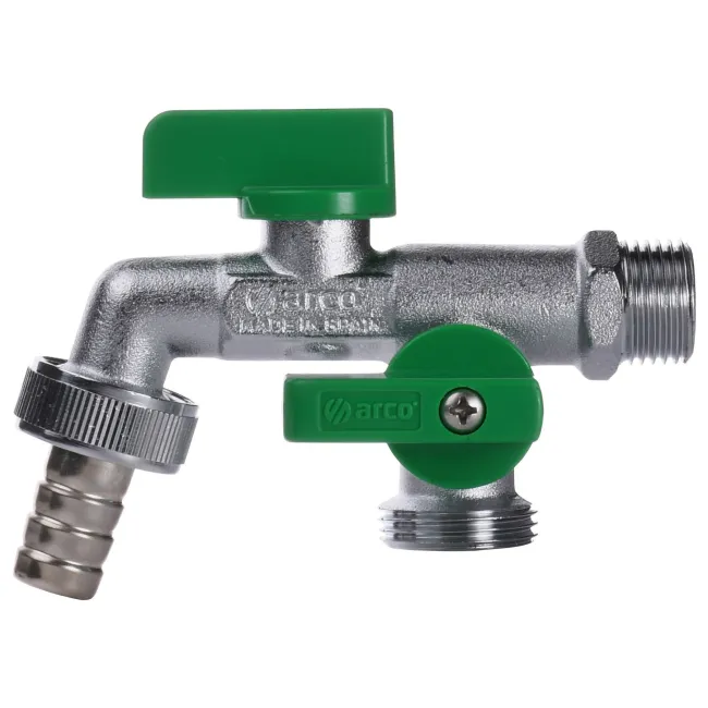 Кран ARCO кульовий для поливу подвійний 1/2″x3/4″x3/4″ 00472 2 Кран ARCO кульовий для поливу подвійний 1/2″x3/4″x3/4″ 00472 2