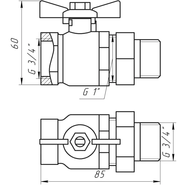 Кран кульовий ARCO 3/4″ SENA 154104 прямий з американкою (754104) 2 Кран кульовий ARCO 3/4″ SENA 154104 прямий з американкою (754104) 2