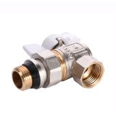 Кран кульовий кутовий з американкою Q PROFESSIONAL QP004 PN40 1/2″ антипротікання, Білий метелик