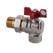 Кран кульовий кутовий з американкою SOLOMON 3/4″ ПОСИЛЕННИЙ B1043 Кран кульовий кутовий з американкою SOLOMON 3/4″ ПОСИЛЕННИЙ B1043