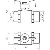 Кран кульовий прямий Q PROFESSIONAL    1/2″ ЗЗ КБ PN40 QP153