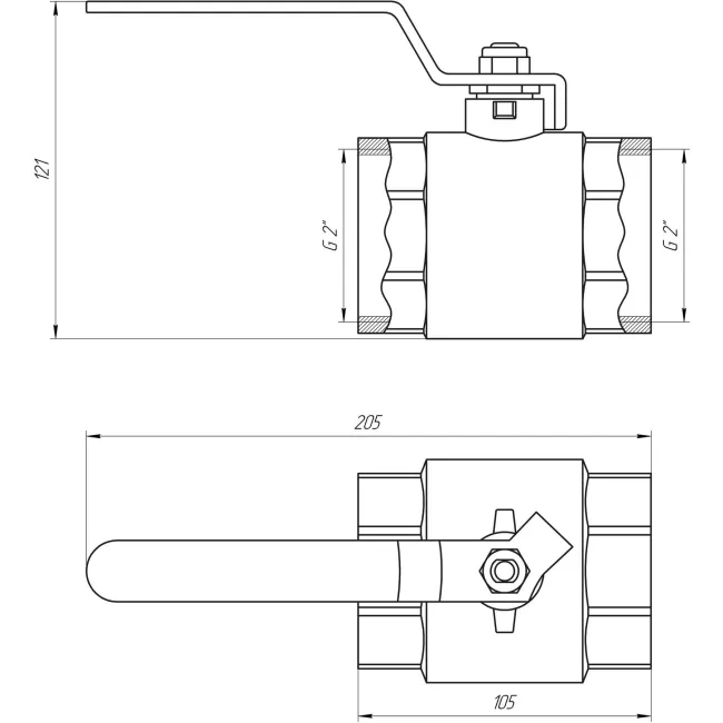 Кран кульовий прямий Q PROFESSIONAL 2″ ВВ  КР QP151 PN40