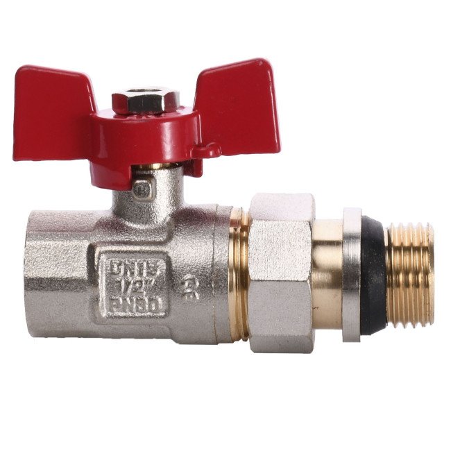 Кран кульовий прямий з американкою WATERVALVE Q003  NV-V123 1/2″ ЗB 2