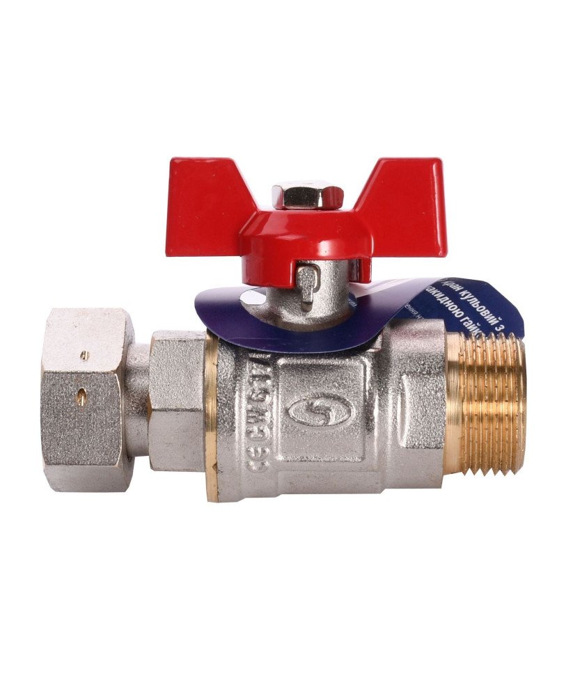 Кран кульовий прямий з накидною гайкою SOLOMON 3/4″ ЗВ PN40 160406