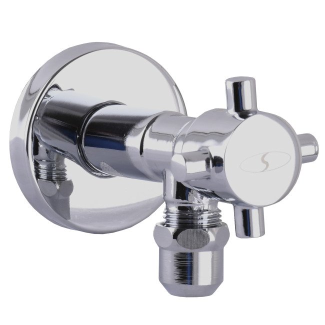 Кран напівобертовий кутовий з цангою SOLOMON 1/2″х 3/8″ Retro 7077 2